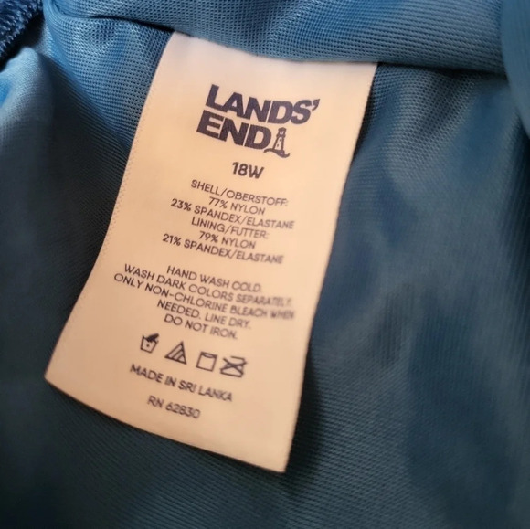 Lands' End Tummy Control Swim Skirt Classic Cobalt - Picture 3 of 4